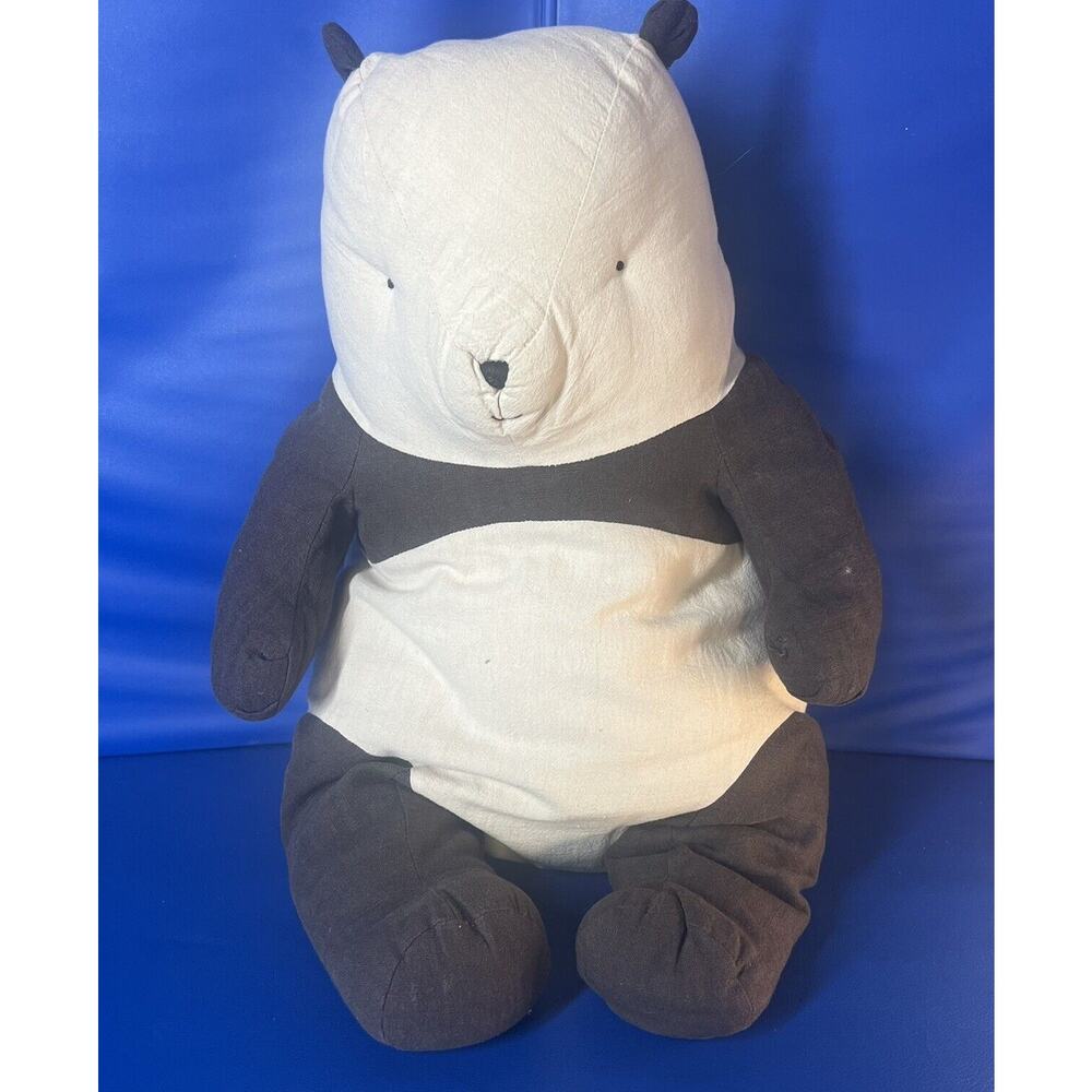Maileg Panda Bear Cloth Muslin Medium Plush Teddy Linen Soft Toy Sewn Eyes